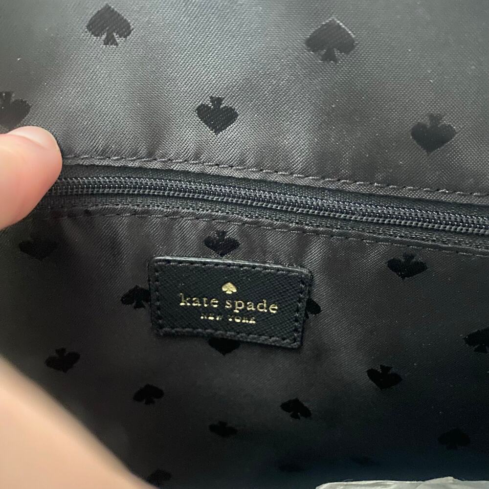 Kate Spade New York Tote Bag Purse Handbag Black Glitter Large - Picture 4 of 4